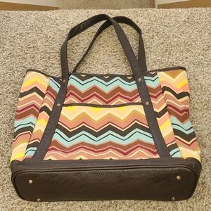 Missoni for Target Chevron Tote - Brown, Yellow, Blue